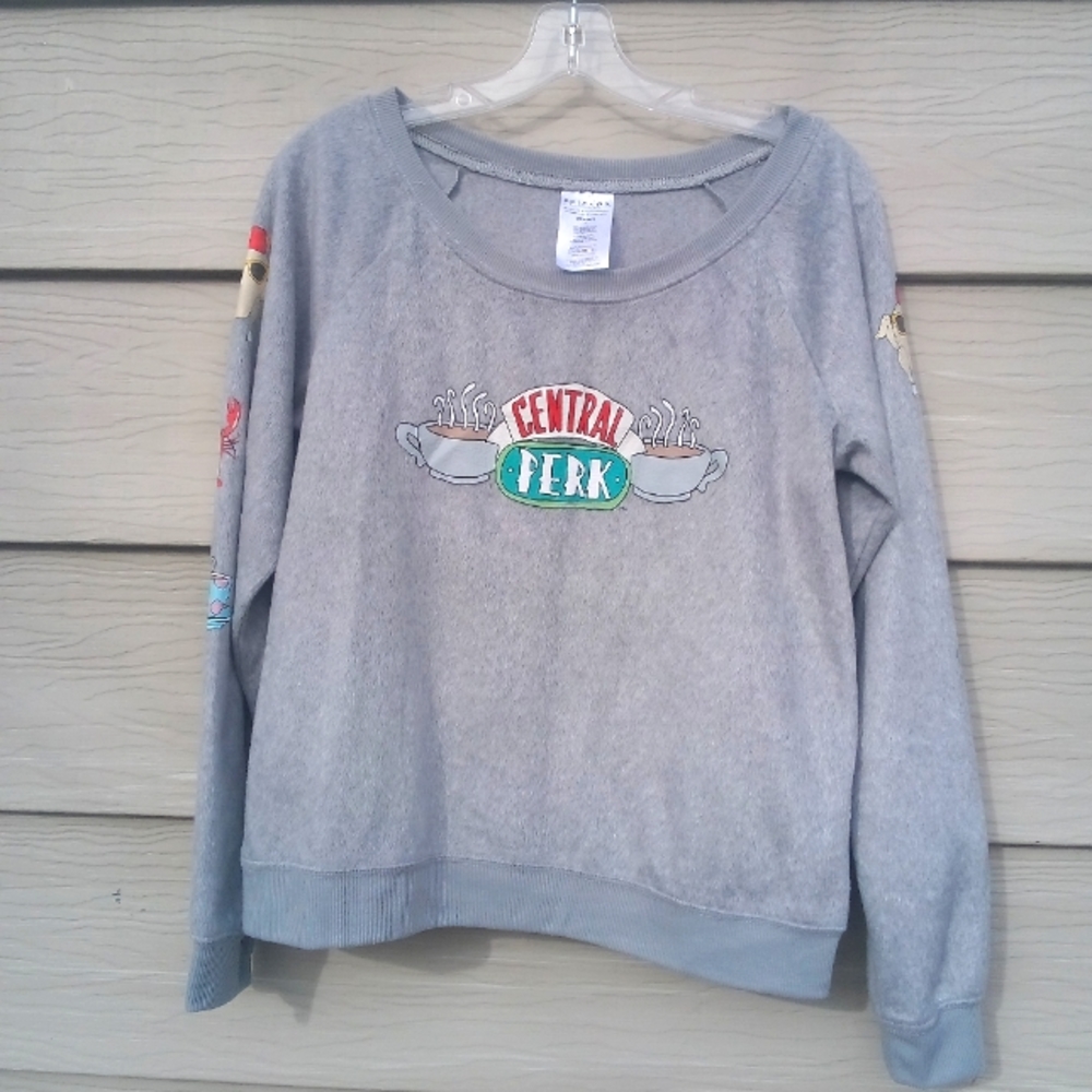 Friend's "central perk" sweatshirt, grey, EUC, size L